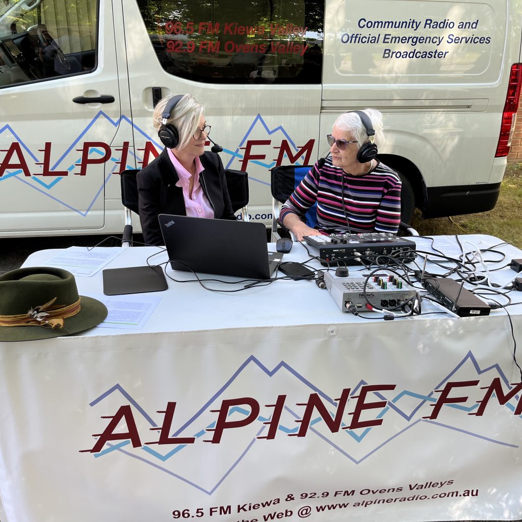 Dr Helen Haines with Alpine FM presenter Mary Pike